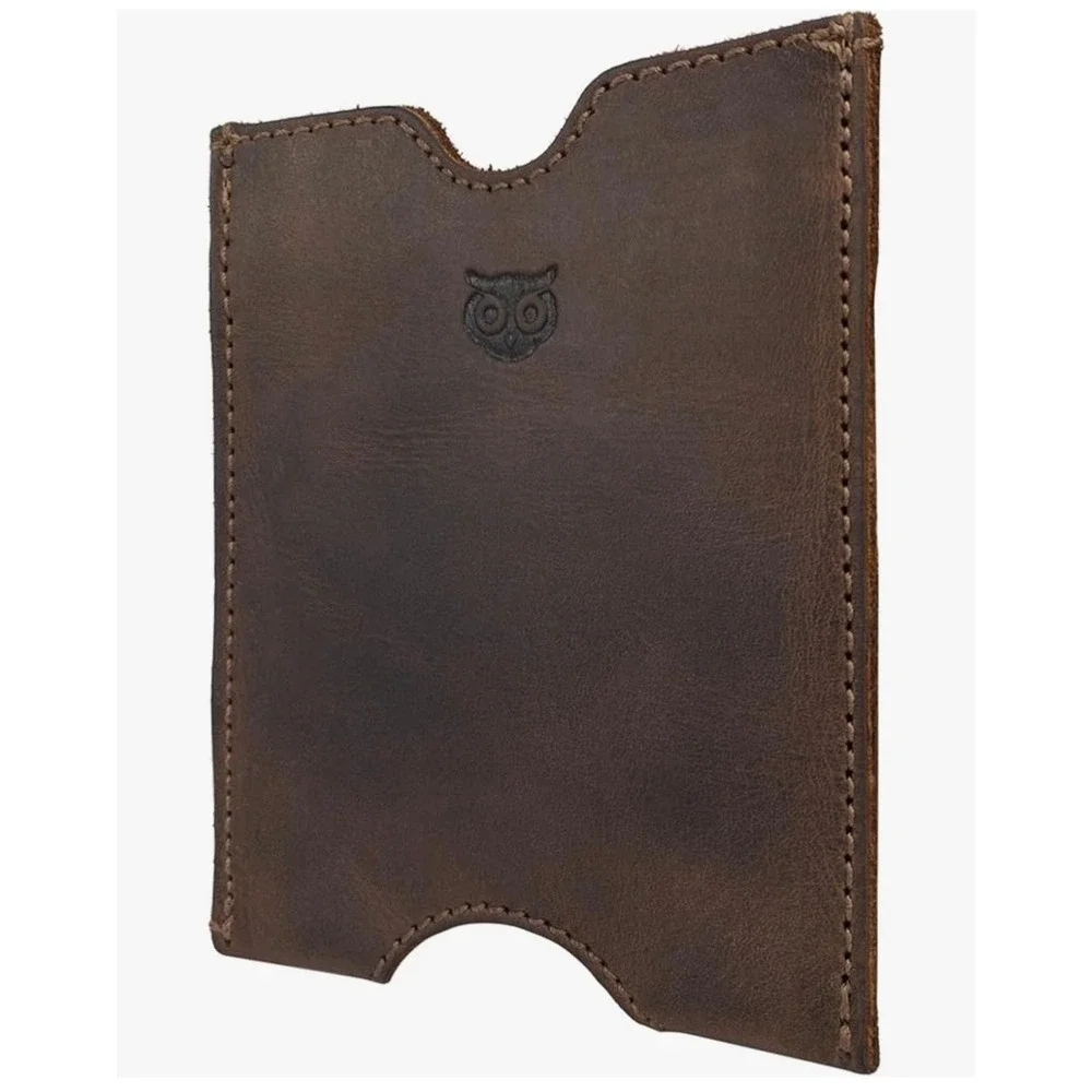 Hide and Drink Leather Passport Sleeve Bourbon Brown Minimalist Travel Cover